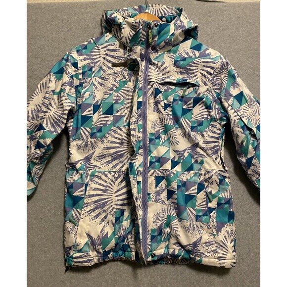Liquid Venture Snowboard Jacket Girls Large Purple Teal Teen Geometric Insulated - Picture 10 of 16